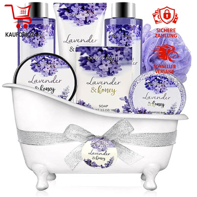 Lavendel Wellness Set 7-teilig für Frauen - Geschenkbox zum Entspannen