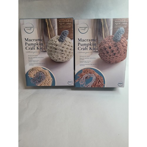 Freeform Macrame Pumpkin Craft Kit Fall Decor Beginner Friendly, set of 2 Aldis