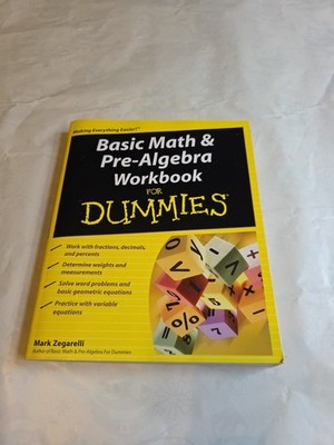 Basic Math and Pre-Algebra for Dummies Book + Workbook i (2017, Trade Paperback)