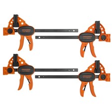 6" Bar clamps for woodworking - 4-Pack, One-Hand Light Duty E-Z Hold Spreader...