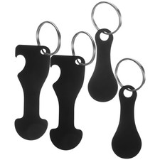 4 Pcs Shopping Trolley Token Keychain Portable Cart Tokens Coin Keyring