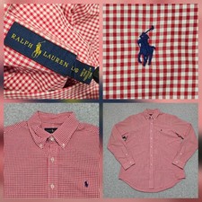 Polo Ralph Lauren Red Gingham Check Button Down Shirt Mens L Long Sleeve