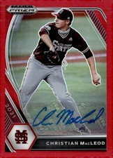 2021 Panini Prizm Draft Picks #PDP159 Christian MacLeod Base Auto Red Prizm #/50