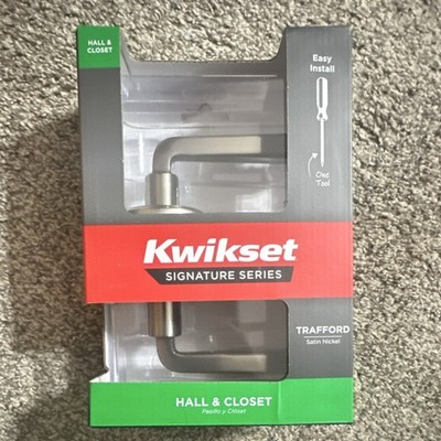 Kwikset Trafford Satin Nickel Hall/Closet Door Lever with Microban & Hardware