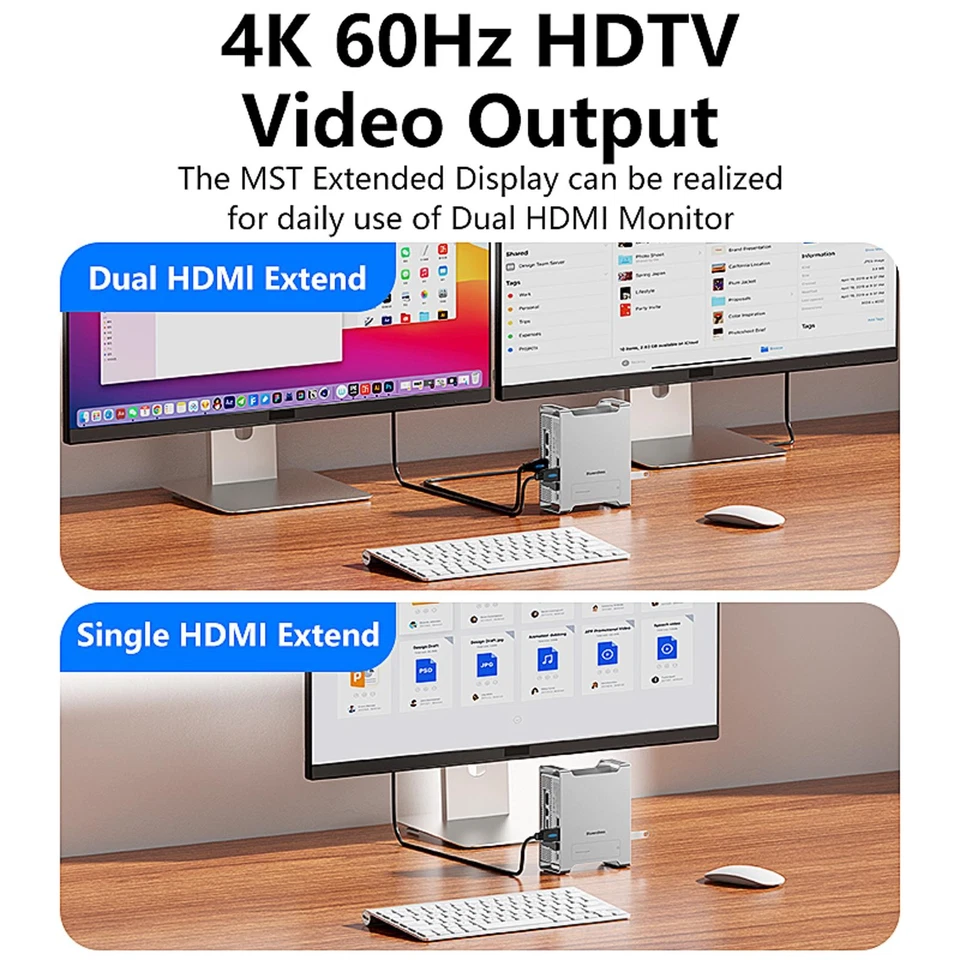 USB C Hub with M.2 NVME SSD Slot Enclosure for Ma-c Mini M4/M4 Pro Stand Station - Image 4 of 4