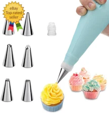 Piping Bag and Tips Cake Decorating and Baking Supplies Kit Includes Cupcake