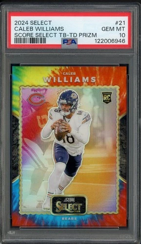 2024 Panini Select Score Select Tie-Dye Prizm Caleb Williams RC /25 PSA 10