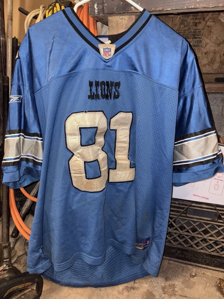 VINTAGE CALVIN JOHNSON REEBOK Lions JERSEY - Image 2 of 3