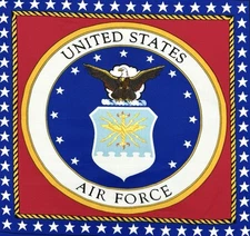 USA Air Force Craft American Troop Military Pillow Panel 100% Cotton Fabric