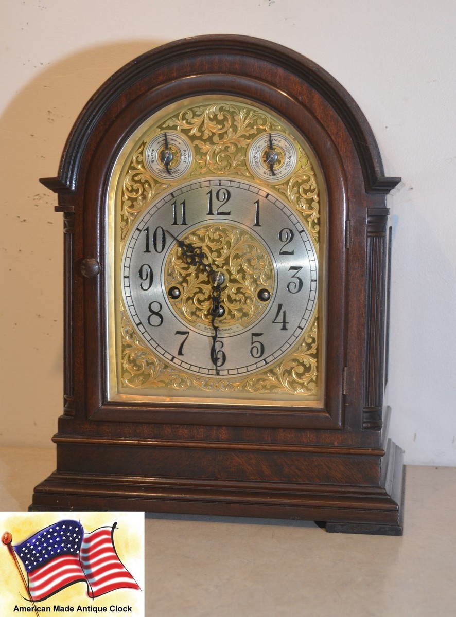 RESTORED SETH THOMAS GRAND ANTIQUE CHIME CLOCK NO. 73-1921 IN