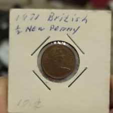 England 1/2p Bronze New Penny Coin 1971 Uncertified BN Color