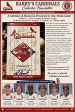 StL Cardinals 1990 Media Guide Signed by Brock, Schoendienst, Hrabosky & 3 More!
