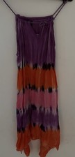 Vintage Multicolor Floral Maxi Dress Sleeveless Print Sheer Lightweight