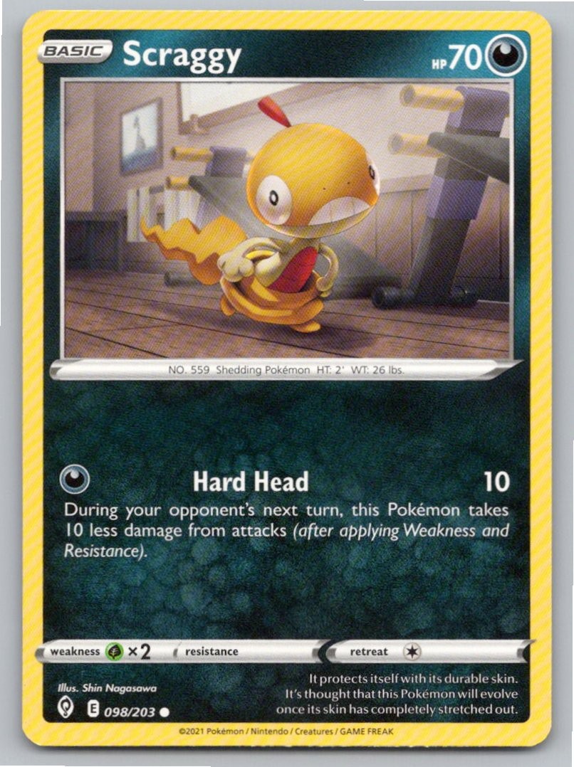 2021 POKEMON SCRAGGY EVOLVING SKIES 098/203 C NM A61047 FREE S&H
