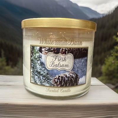 WHITE BARN BATH & BODY WORKS 3 WICK CANDLE FRESH BALSAM  14.5 oz
