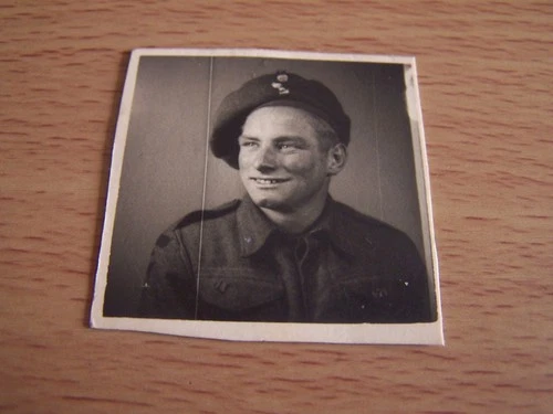 WW2 Military Soldier Portrait Uniform Bill Sykes March 1945 Vintage Photo