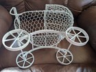 Large White Metal Carriage Stroller Centerpiece Room Decoration Baby Shower more — photo 8