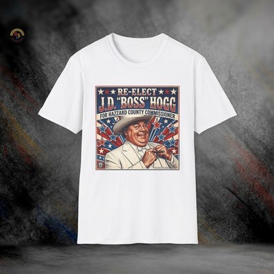 Re-Elect Boss Hogg Hazzard County Commissioner T-Shirt | Softstyle Tee