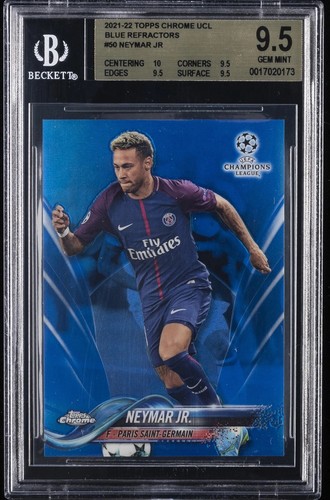 2017-18 Topps Chrome UCL Neymar Jr #50 Blue Refractor /150