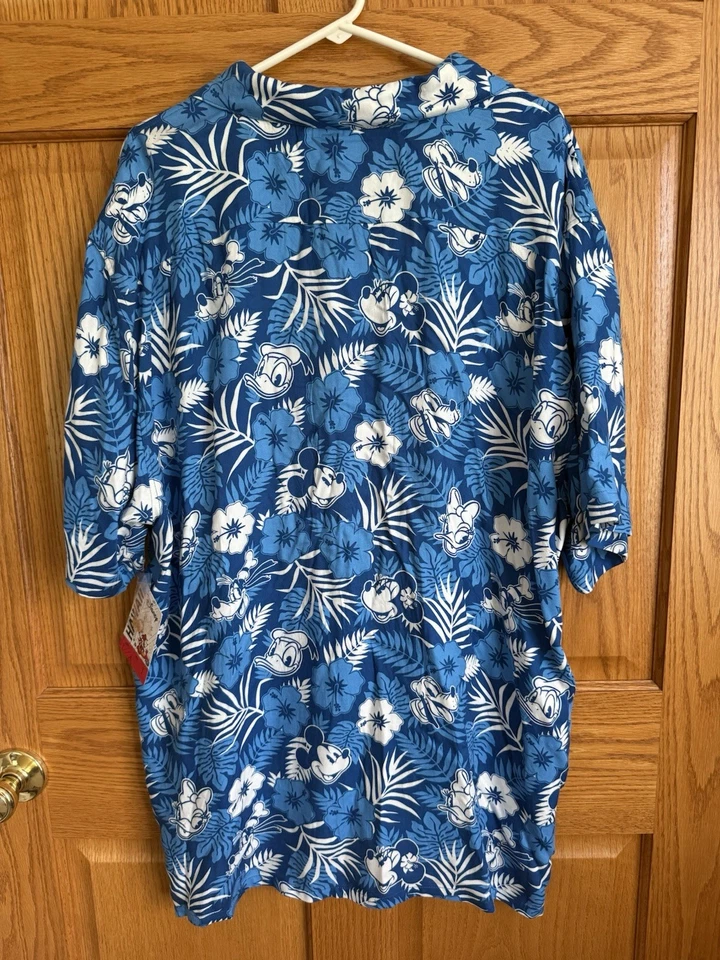 ¡¡NUEVO CON ETIQUETAS!! Camisa Hawaiana Disney 2XL Resort Vacaciones Familia Viaje Goofy Donald Foto 2 de 4
