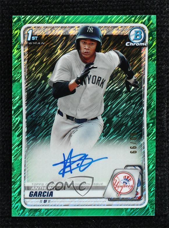 2020 Bowman Chrome Green Shimmer Refractor 30/99 Anthony Garcia Auto 0b5f