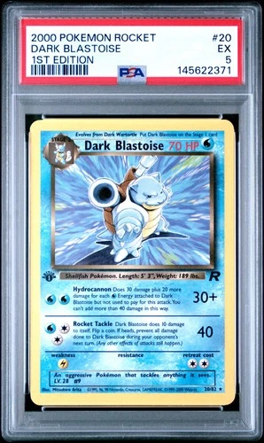 2000 POKEMON ROCKET 1ST EDITION #20 DARK BLASTOISE PSA 5
