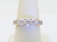 14k Natural Diamond Engagement Rings Three Stone Bridal Solid Gold Size 8 R1618