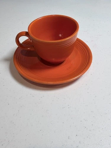 Vintage Fiesta Ironstone Mango Red Cup & Saucer