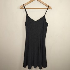 Gap Polka Dot Tank Dress S Small Fit Flare Skater Black White Summer NEW