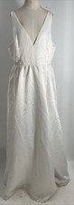 Lulus Women's Luxe To Love White Satin Front Slit Mermaid Maxi Dress Size XL