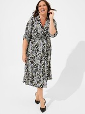Torrid Midi Collared Shirt Dress Black NWT New 2X