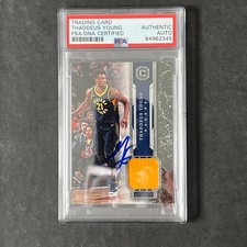 2017-18 Panini Cornerstones #M-TY Thaddeus Young Signed Card AUTO PSA Slabbed Pa