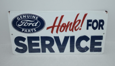 #ad Ford Parts Honk For Service Embossed Metal Wall Hanging Sign $17.95
