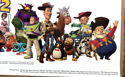 DISNEY PIXAR TOY STORY 2 COMMENORATIVE MOVIE POSTER BUZZ WOODY AND