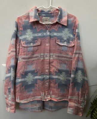 FAHERTY Doug Good Feather Daly Morning Star Sun Aztec Western Shirt Size 2XL EUC
