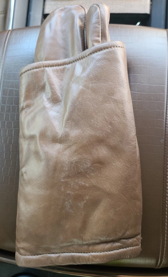 罕见- HTF- 复古皮革单手 Orvis 钓鱼手套/暖手器 — 第 2/4 张图片