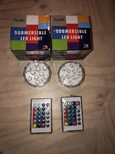 Qoolife Submersible LED Lights Remote Control Battery Powered, RGB Multi Color 