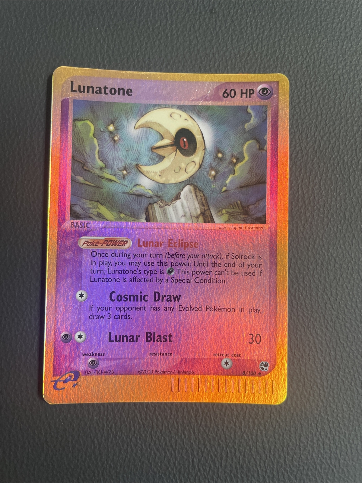 Pokemon EX Sandstorm - Lunatone Reverse Holo - 8/100 - Near Mint Condition
