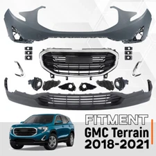 Front Bumper Cover Grille Assembly Kit For 2018-2021 GMC Terrain W/Fog Lights
