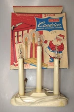 VTG SAFE-T-GLO 3 Lights CANDOLIER Christmas Electric Flickering Flame CANDLES