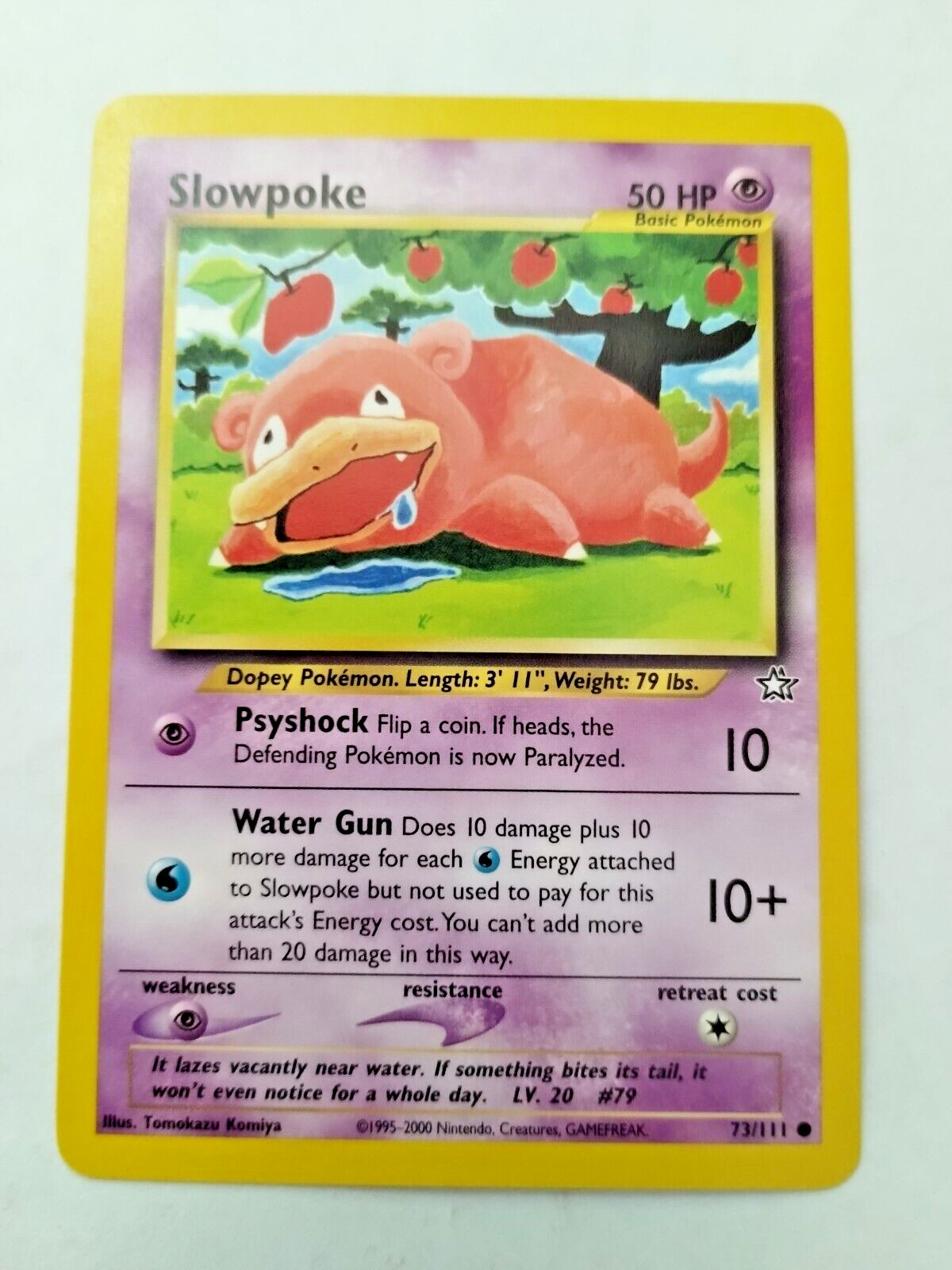 Pokémon TCG Slowpoke Neo Genesis 73 Regular Unlimited Common - Uncrculated