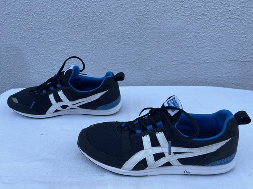 EUC ONITSUKA TIGER Ult-Racer Men US 7.5 Black White Blue Running Shoes X - Picture 8 of 10