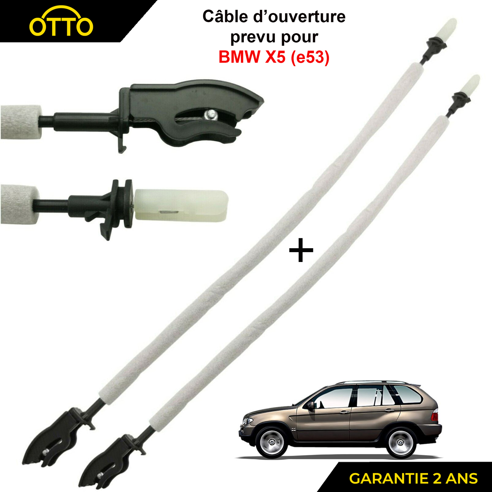 Câble de poignée de porte avant pour BMW X5 E53 2000-2006 lot de 2