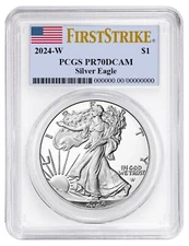 2024 W 1oz Silver Eagle Proof PCGS PR70 DCAM - First Strike Label