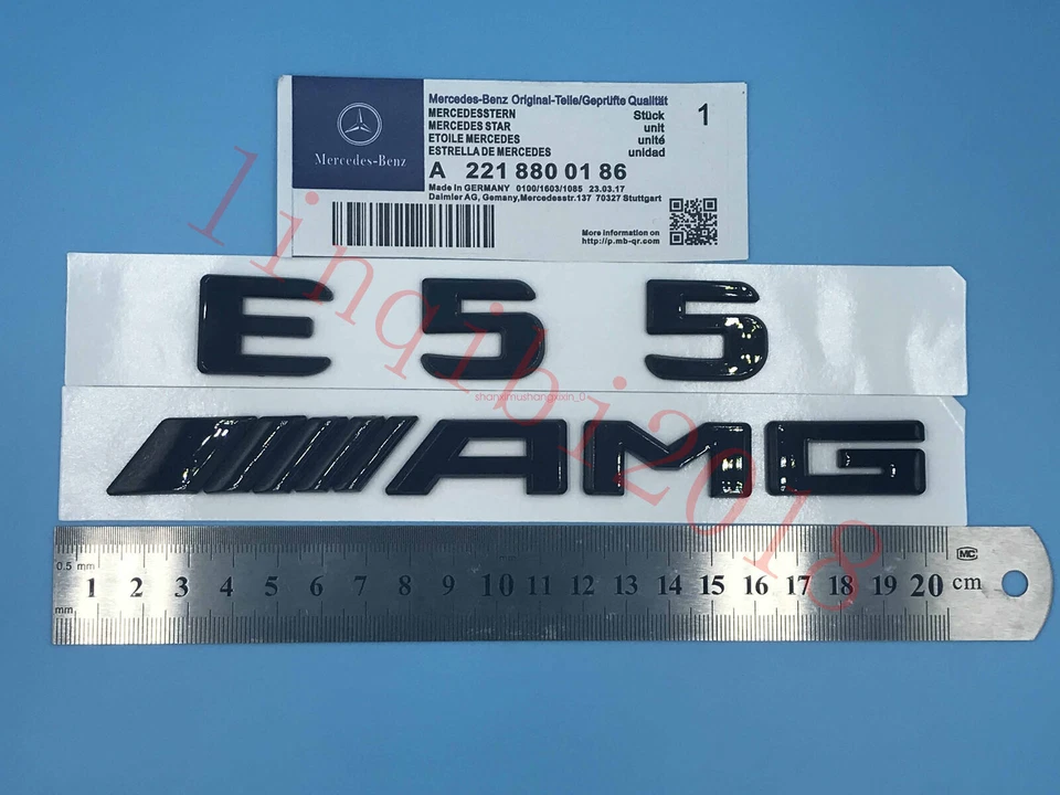 Глянцевый черный «E55 + AMG» буквы багажник эмблема значок стикер для Mercedes Benz E55 - Изображение 3 из 4