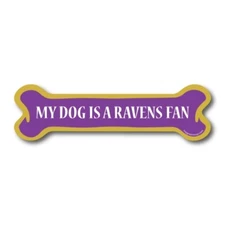 My Dog is a Ravens Fan Dog Bone Car Magnet - 2 x 7" Dog Bone Decal Heavy Duty