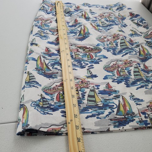Nine West Womens Linen Blend Sailboat Pencil Skirt Size 6 Pockets Coastal Preppy - Picture 10 of 11