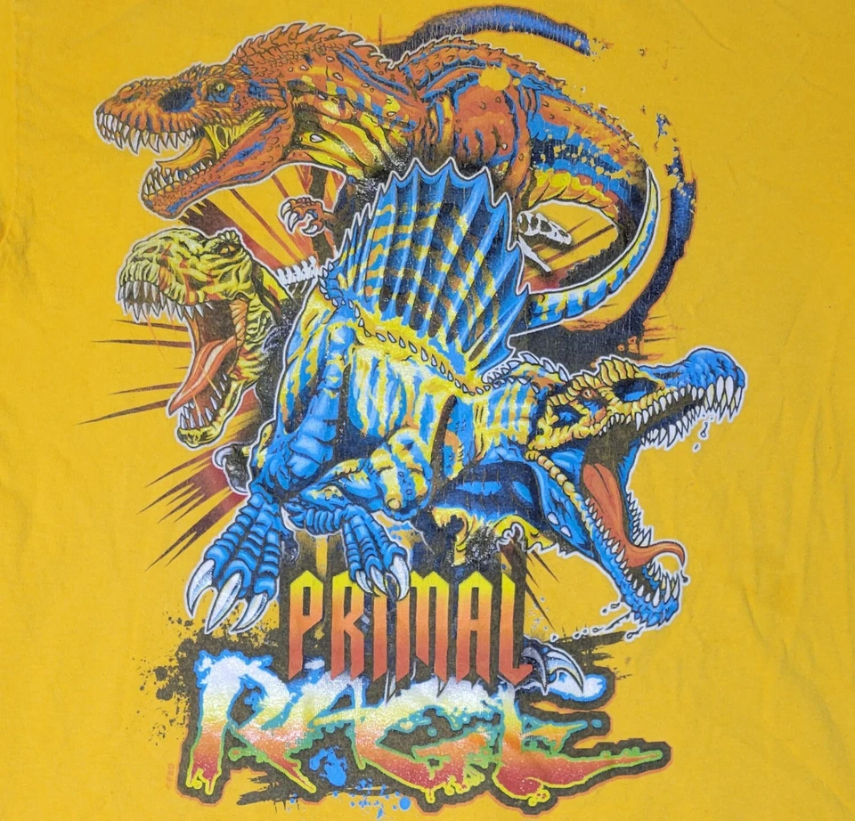 Camiseta gráfica de dinosaurio Primal Rage vintage de los años 90 para niños videojuego juvenil pequeña Foto 3 de 4