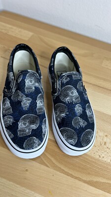 Vans Classic Slip On Wireframe Skulls Black Skate Shoes Men  display picture 2