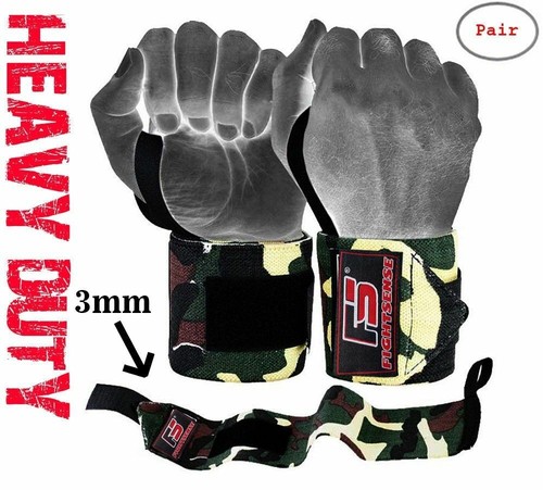 CROSSFIT Gym WEIGHT LIFTING Wrist Wraps LIFTING STRAPS for POWER LIFTING Support - Afbeelding 98 van 156